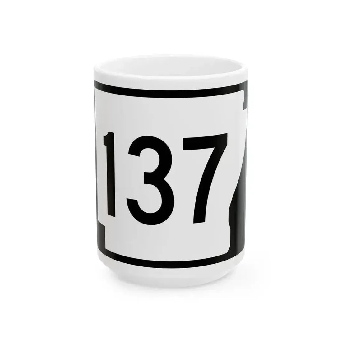 Arkansas 137 (Arkansas) (Road Sign) White Coffee Mug 15oz - Go Mug Yourself