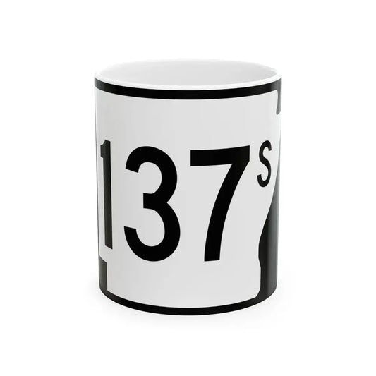 Arkansas 137S (Arkansas) (Road Sign) White Coffee Mug 11oz - Go Mug Yourself