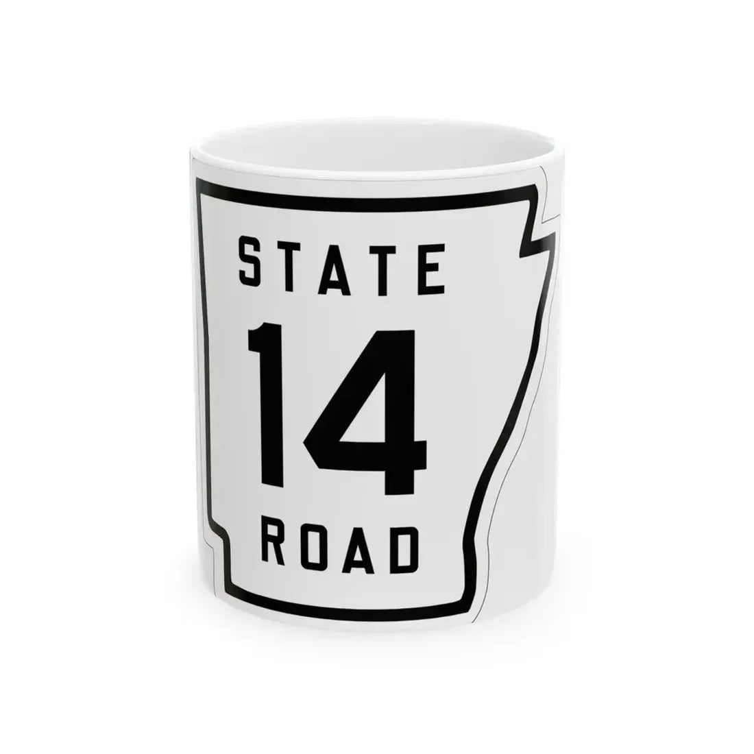 Arkansas 14 1926 (Arkansas) (Road Sign) White Coffee Mug 11oz - Go Mug Yourself