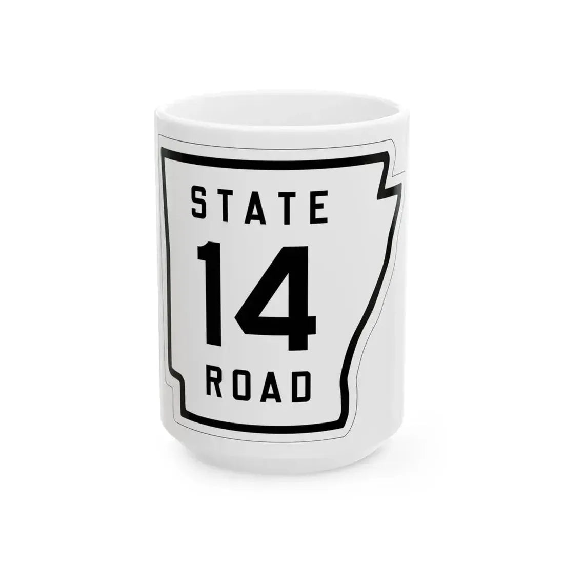 Arkansas 14 1926 (Arkansas) (Road Sign) White Coffee Mug 15oz - Go Mug Yourself