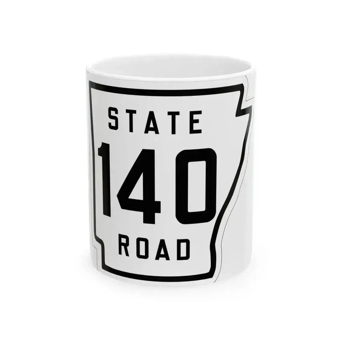Arkansas 140 1926 (Arkansas) (Road Sign) White Coffee Mug 11oz - Go Mug Yourself