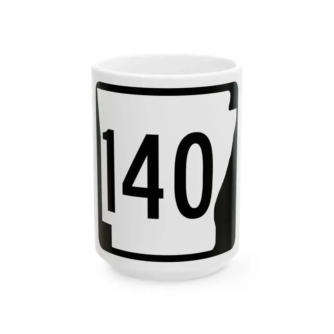 Arkansas 140 1970 (Arkansas) (Road Sign) White Coffee Mug 15oz - Go Mug Yourself