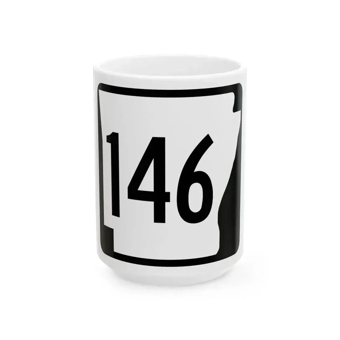 Arkansas 146 1970 (Arkansas) (Road Sign) White Coffee Mug 15oz - Go Mug Yourself
