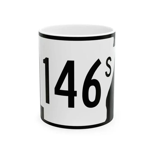 Arkansas 146S (Arkansas) (Road Sign) White Coffee Mug 11oz - Go Mug Yourself