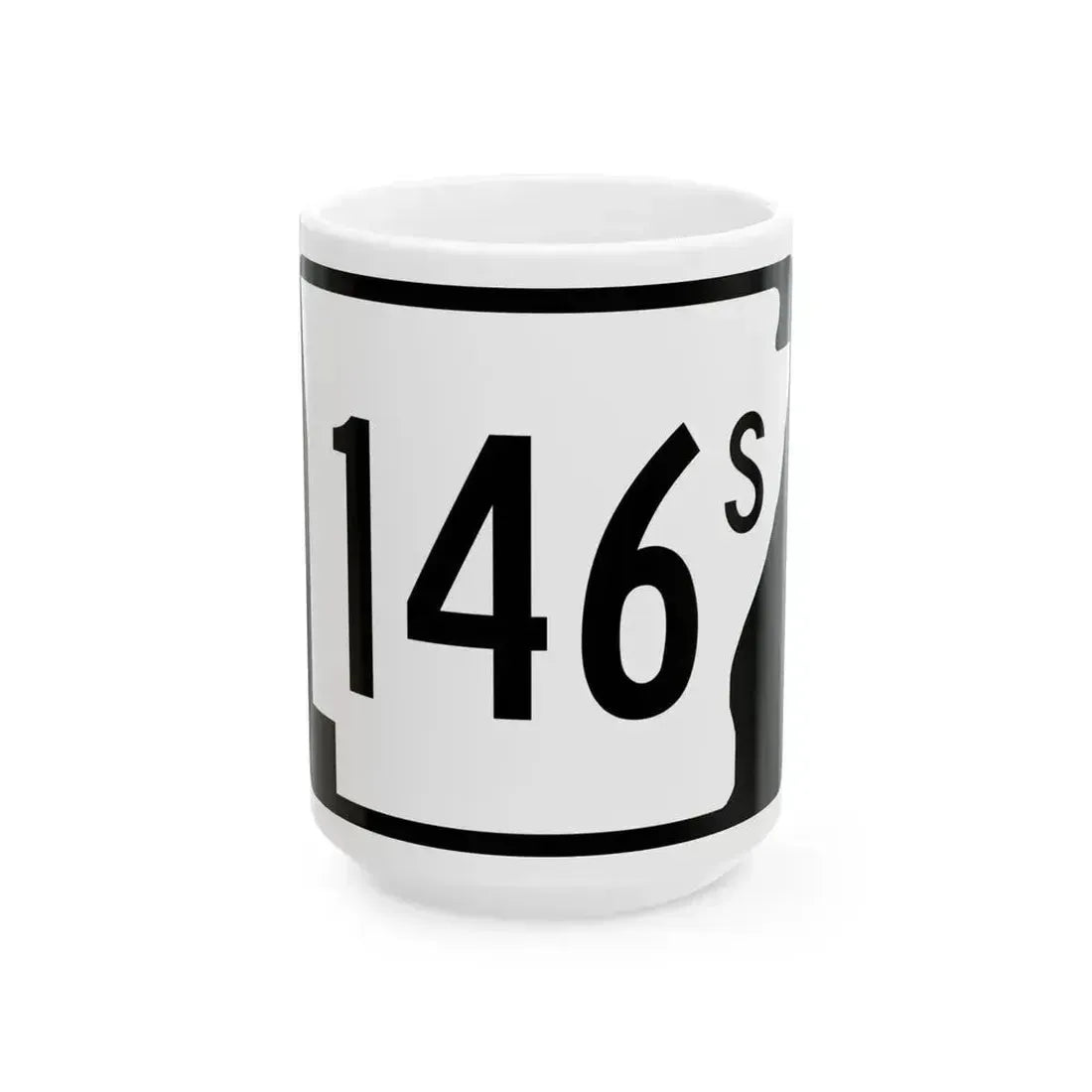 Arkansas 146S (Arkansas) (Road Sign) White Coffee Mug 15oz - Go Mug Yourself