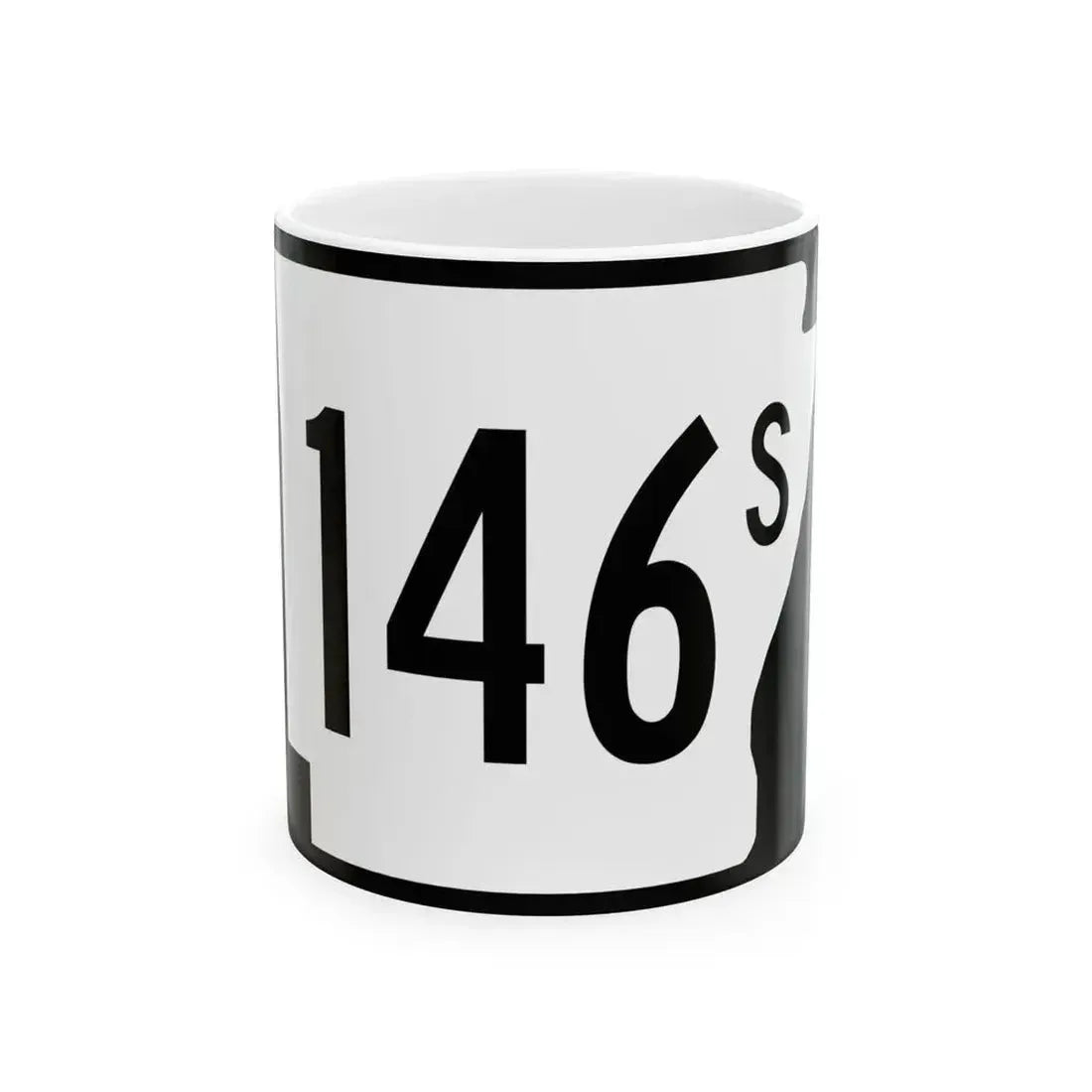 Arkansas 146S (Arkansas) (Road Sign) White Coffee Mug - Go Mug Yourself