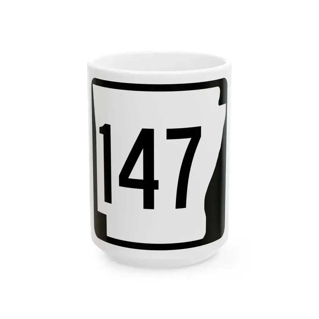 Arkansas 147 1970 (Arkansas) (Road Sign) White Coffee Mug 15oz - Go Mug Yourself