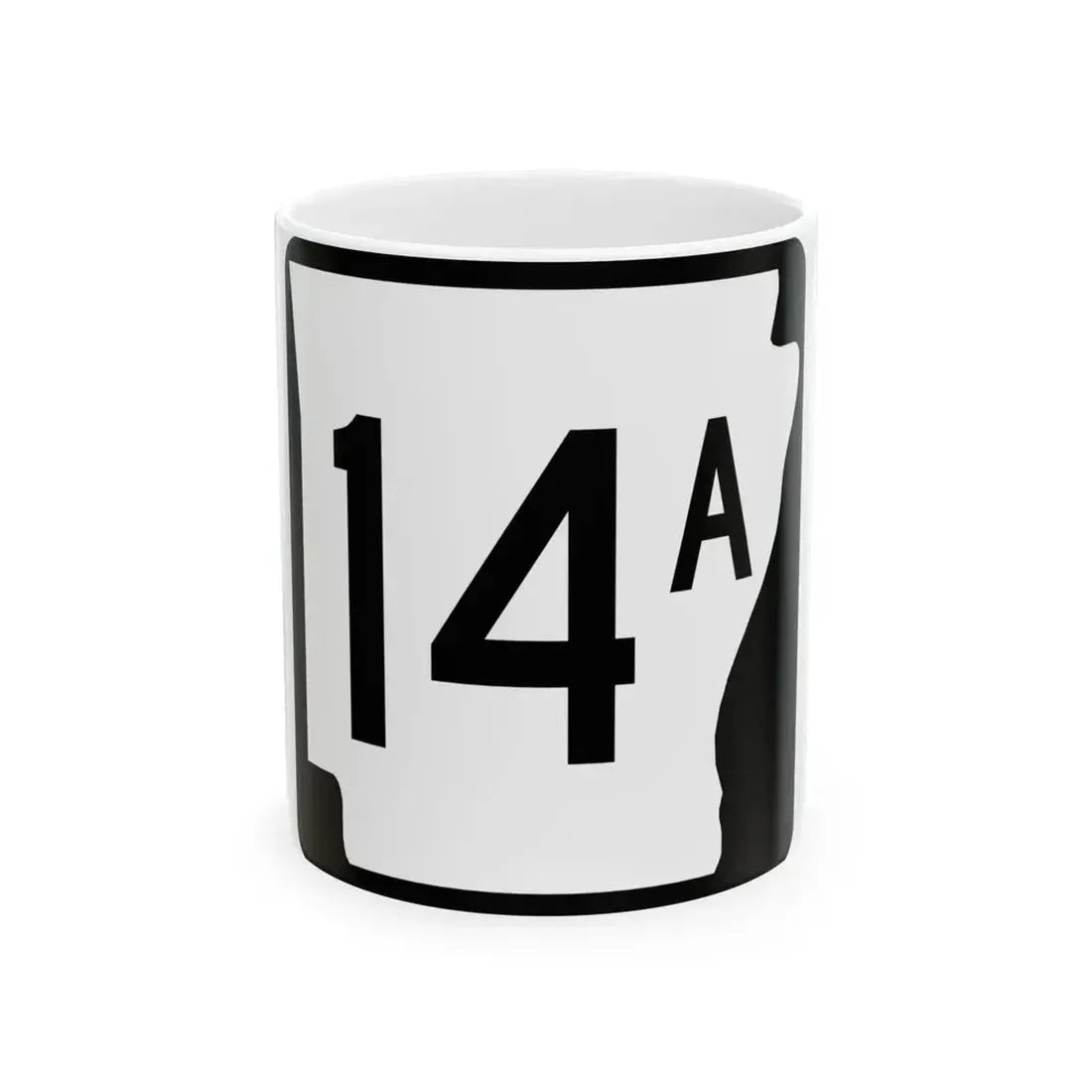 Arkansas 14A (Arkansas) (Road Sign) White Coffee Mug 11oz - Go Mug Yourself