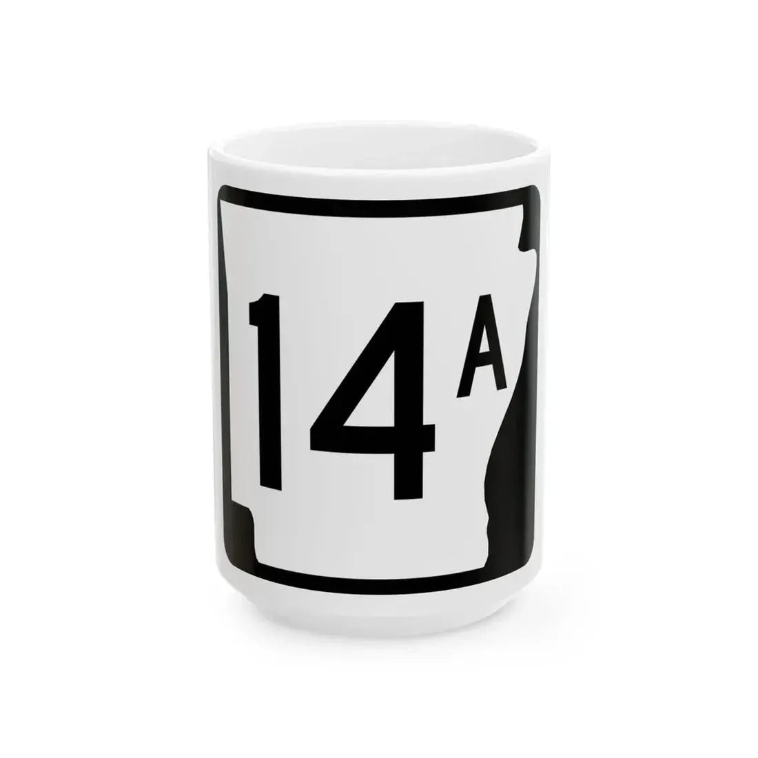 Arkansas 14A (Arkansas) (Road Sign) White Coffee Mug 15oz - Go Mug Yourself