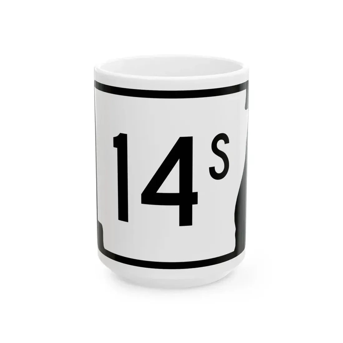 Arkansas 14S (Arkansas) (Road Sign) White Coffee Mug 15oz - Go Mug Yourself