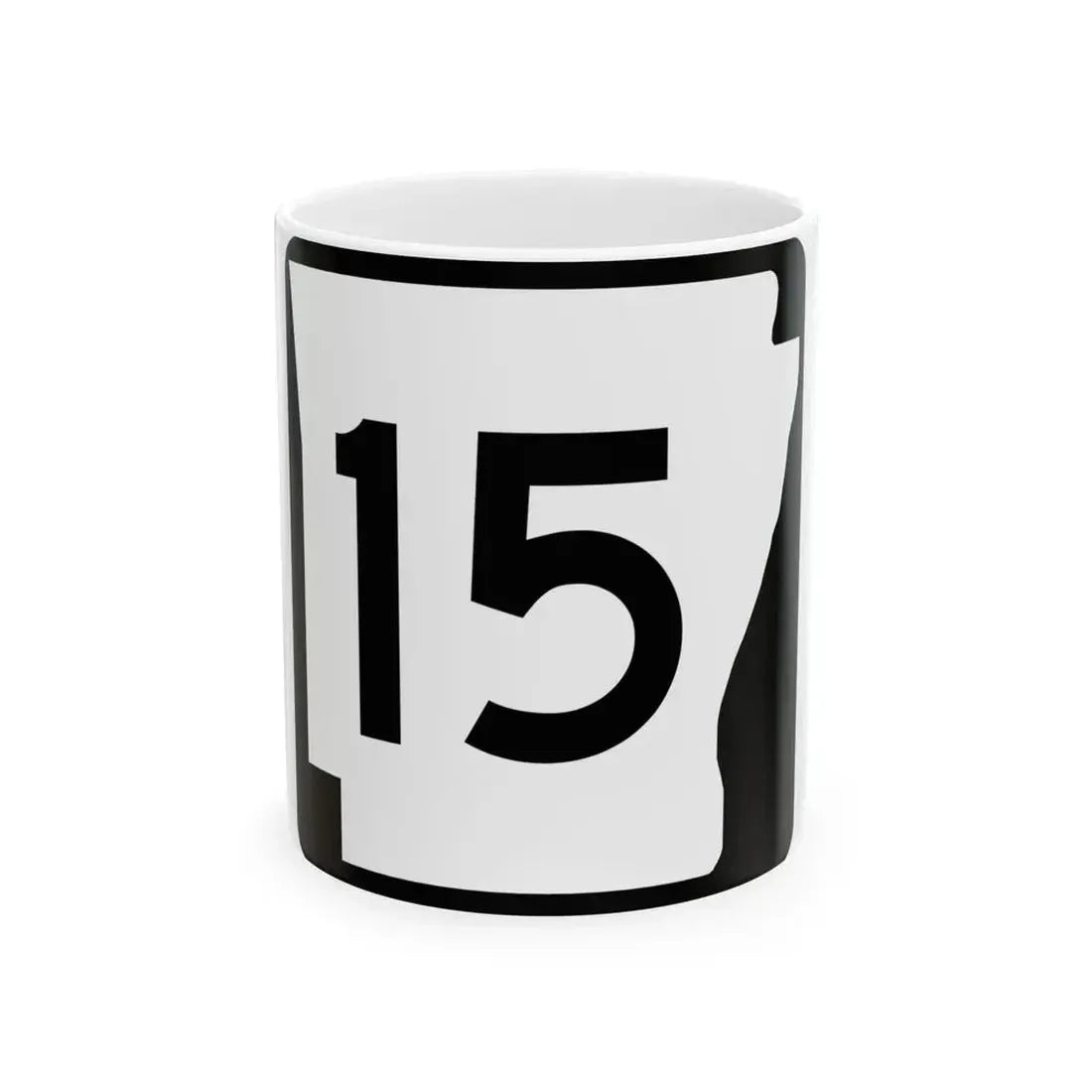 Arkansas 15 (Arkansas) (Road Sign) White Coffee Mug 11oz - Go Mug Yourself
