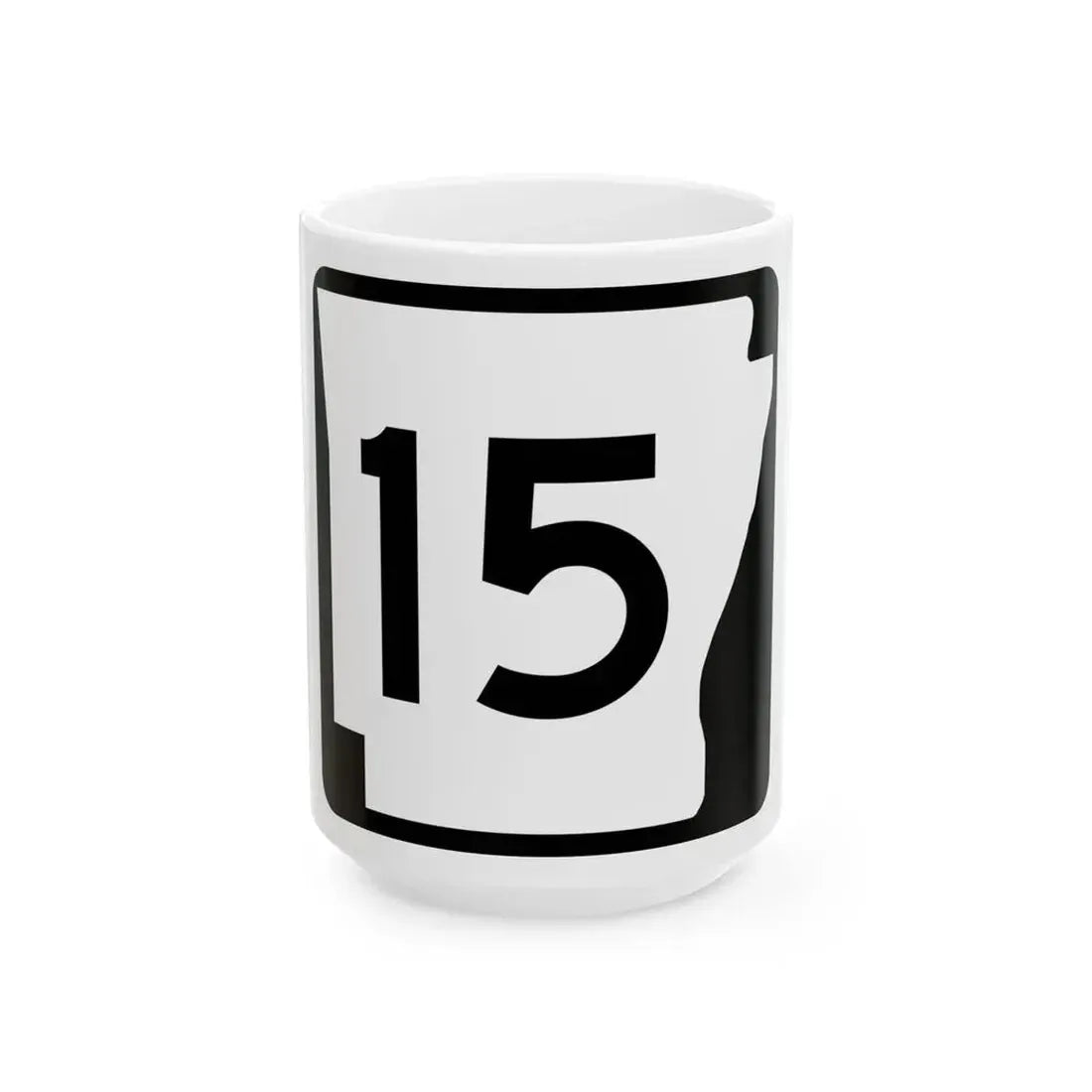 Arkansas 15 (Arkansas) (Road Sign) White Coffee Mug 15oz - Go Mug Yourself