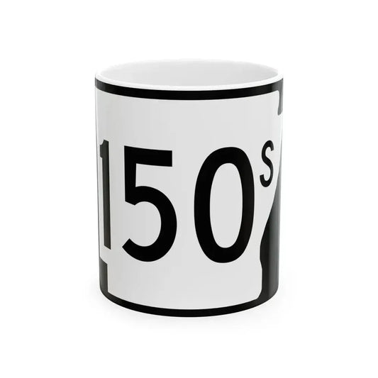 Arkansas 150S (Arkansas) (Road Sign) White Coffee Mug 11oz - Go Mug Yourself