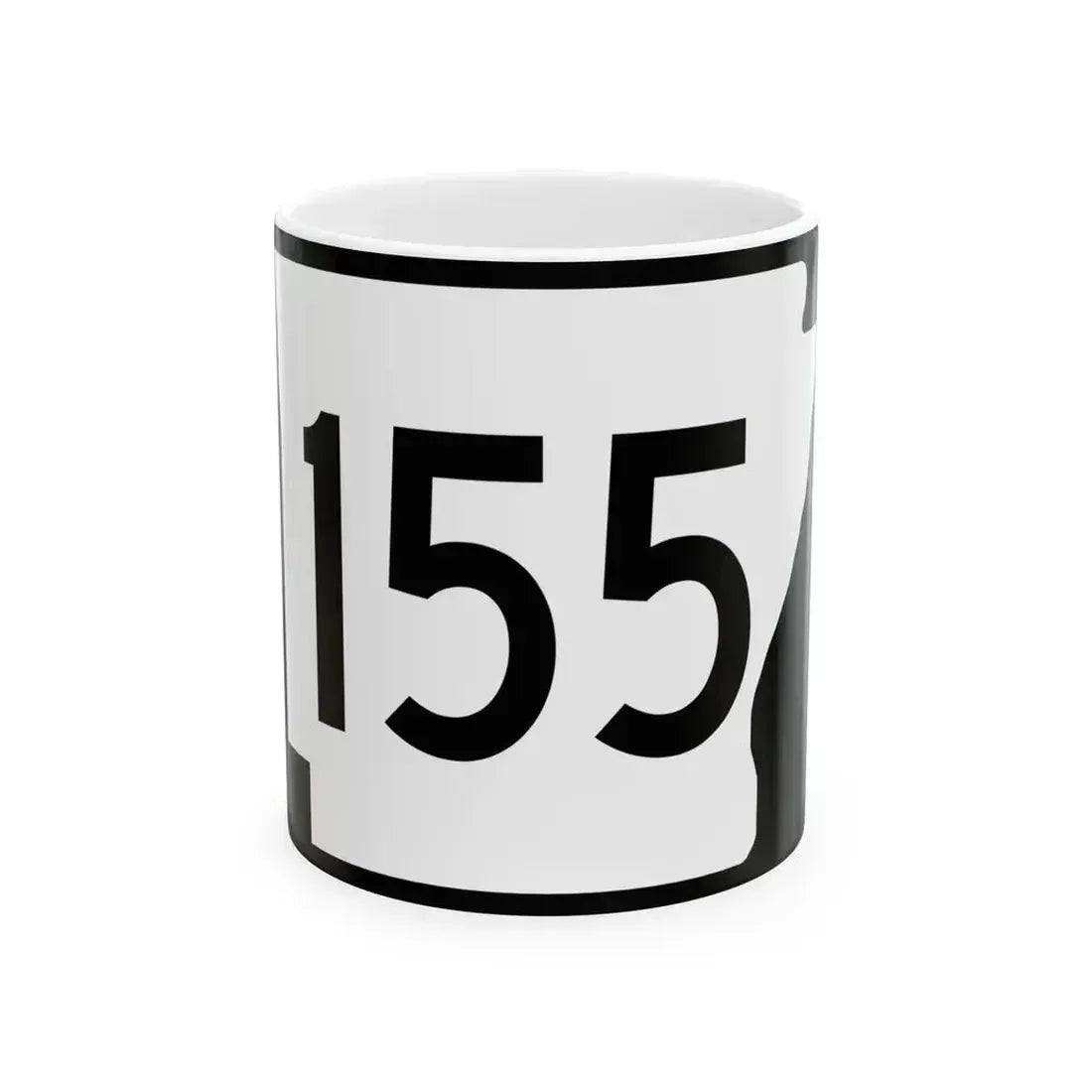 Arkansas 155 (Arkansas) (Road Sign) White Coffee Mug 11oz - Go Mug Yourself