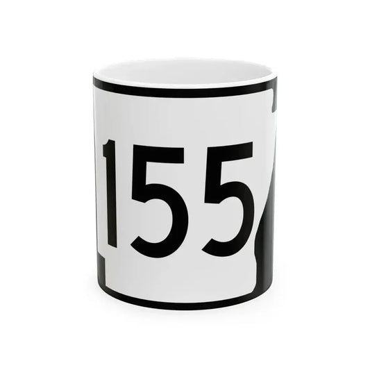 Arkansas 155 (Arkansas) (Road Sign) White Coffee Mug 11oz - Go Mug Yourself