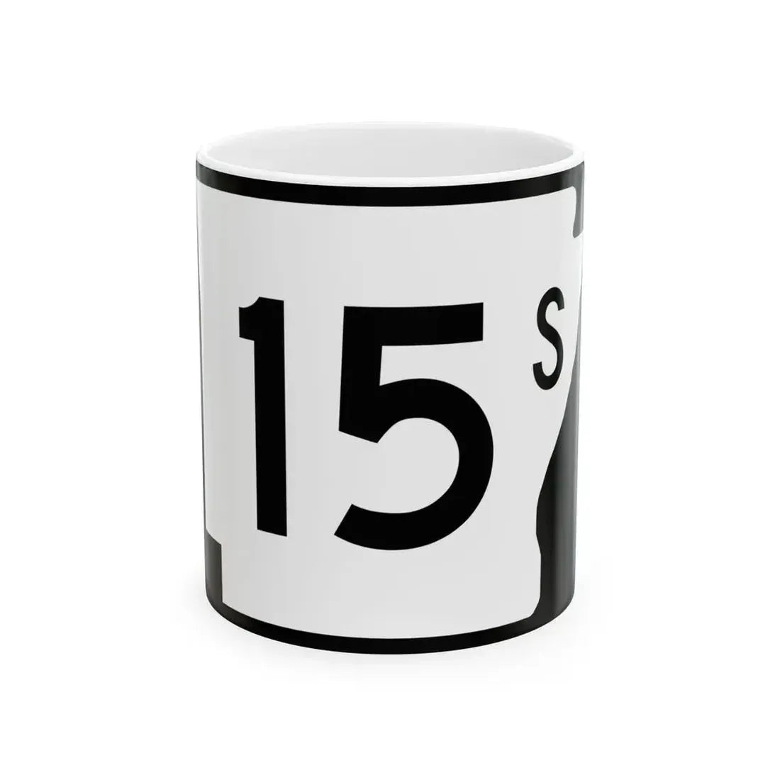 Arkansas 15S (Arkansas) (Road Sign) White Coffee Mug 11oz - Go Mug Yourself