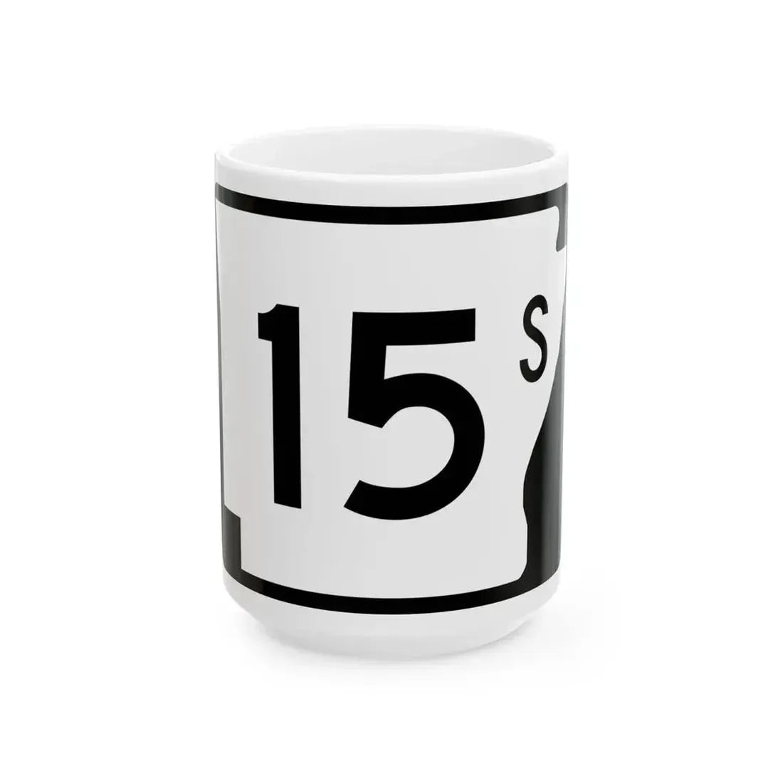 Arkansas 15S (Arkansas) (Road Sign) White Coffee Mug 15oz - Go Mug Yourself