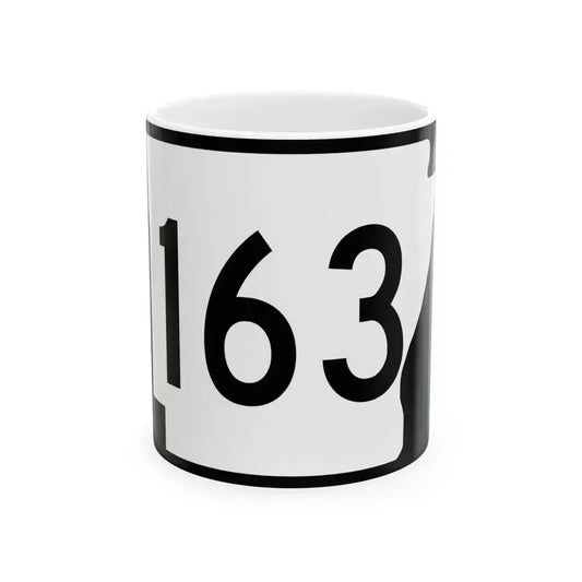 Arkansas 163 (Arkansas) (Road Sign) White Coffee Mug 11oz - Go Mug Yourself