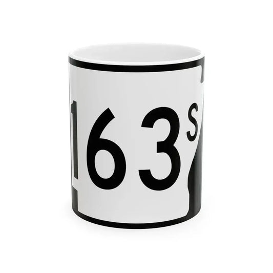 Arkansas 163S (Arkansas) (Road Sign) White Coffee Mug 11oz - Go Mug Yourself