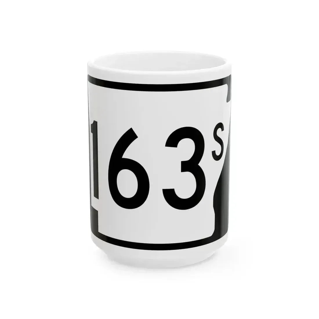 Arkansas 163S (Arkansas) (Road Sign) White Coffee Mug 15oz - Go Mug Yourself