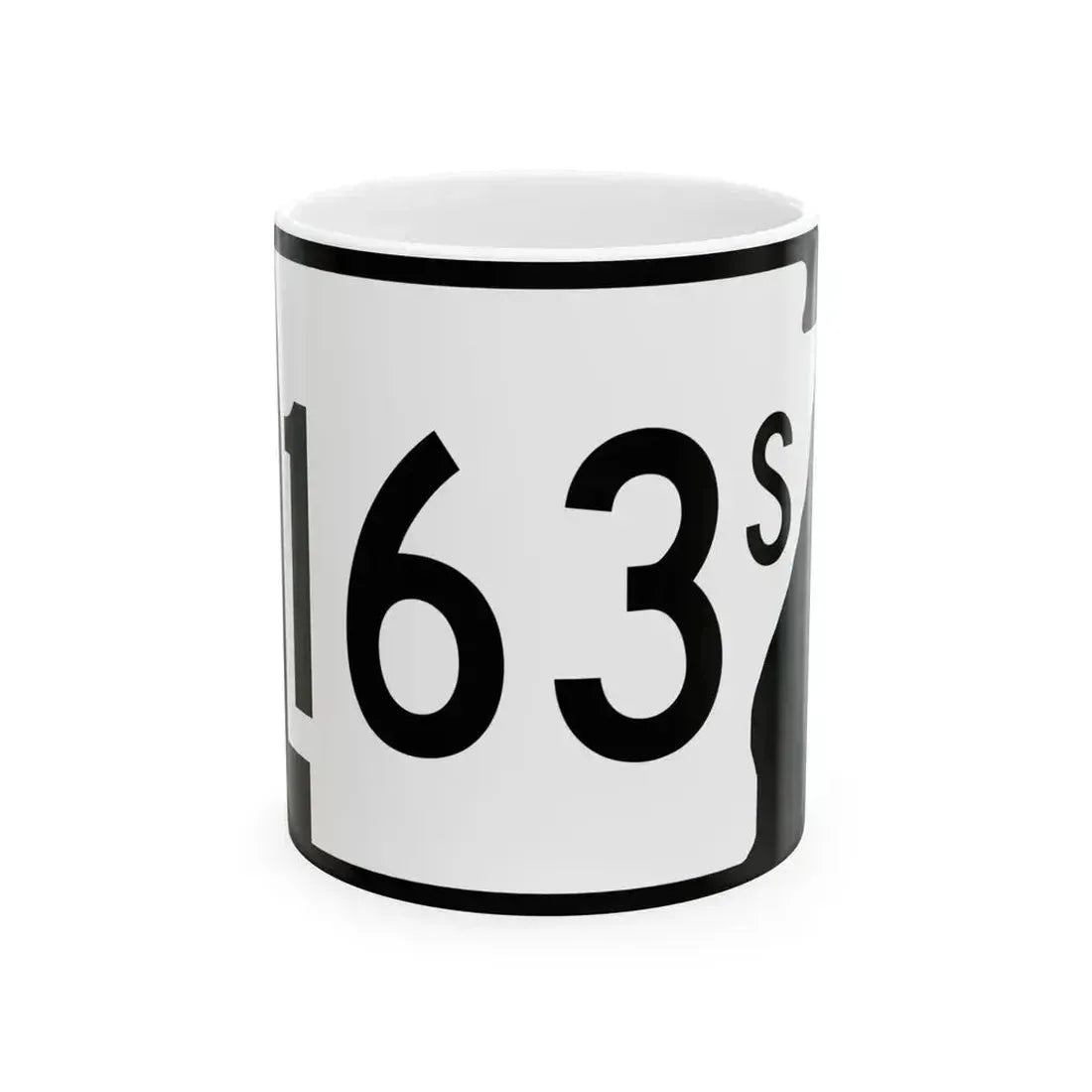 Arkansas 163S (Arkansas) (Road Sign) White Coffee Mug - Go Mug Yourself