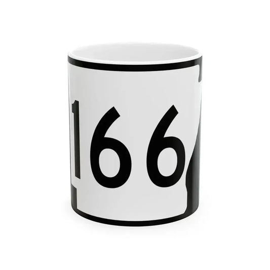 Arkansas 166 (Arkansas) (Road Sign) White Coffee Mug 11oz - Go Mug Yourself