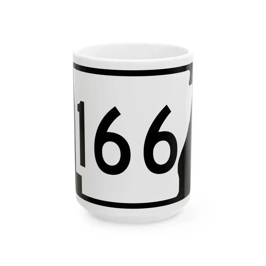 Arkansas 166 (Arkansas) (Road Sign) White Coffee Mug 15oz - Go Mug Yourself