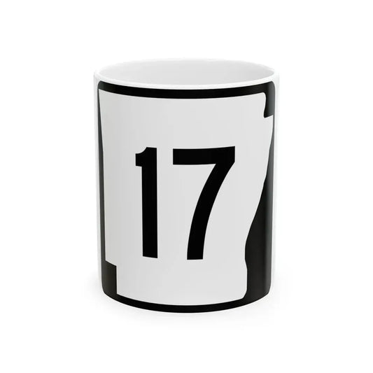 Arkansas 17 (Arkansas) (Road Sign) White Coffee Mug 11oz - Go Mug Yourself