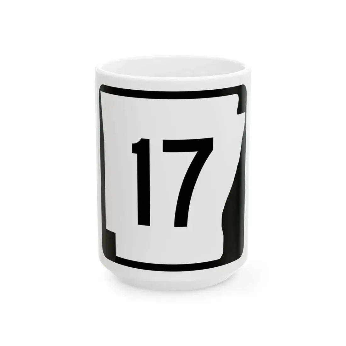 Arkansas 17 (Arkansas) (Road Sign) White Coffee Mug 15oz - Go Mug Yourself