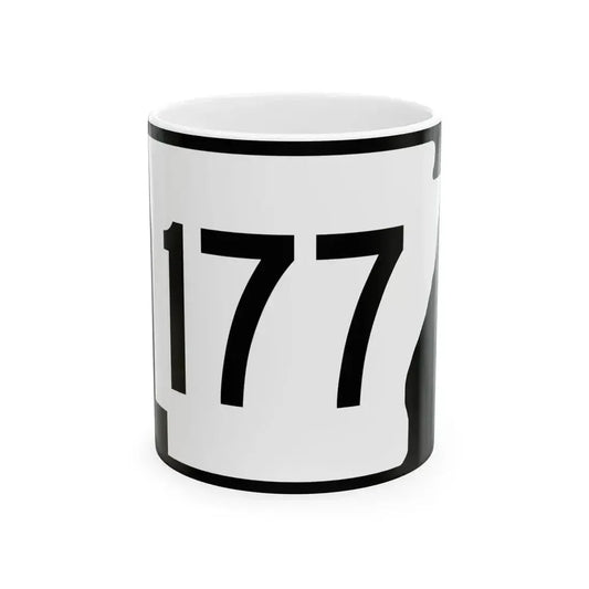Arkansas 177 (Arkansas) (Road Sign) White Coffee Mug 11oz - Go Mug Yourself