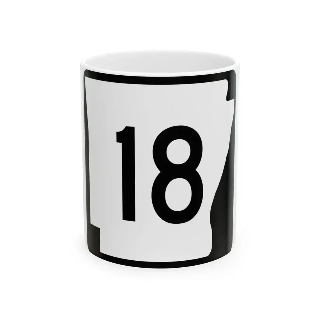Arkansas 18 (Arkansas) (Road Sign) White Coffee Mug 11oz - Go Mug Yourself