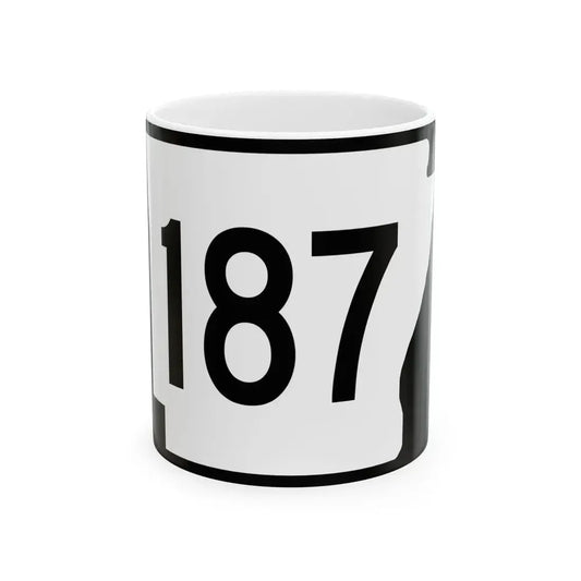 Arkansas 187 (Arkansas) (Road Sign) White Coffee Mug 11oz - Go Mug Yourself
