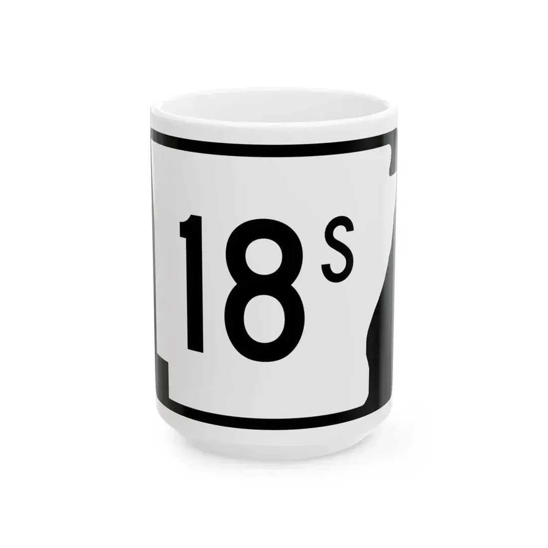 Arkansas 18S (Arkansas) (Road Sign) White Coffee Mug 15oz - Go Mug Yourself