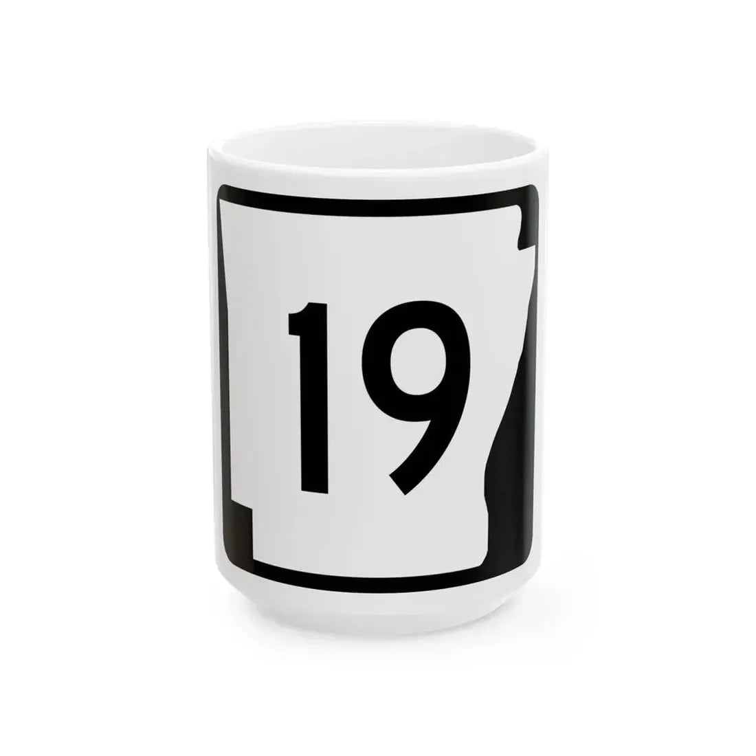 Arkansas 19 (Arkansas) (Road Sign) White Coffee Mug 15oz - Go Mug Yourself