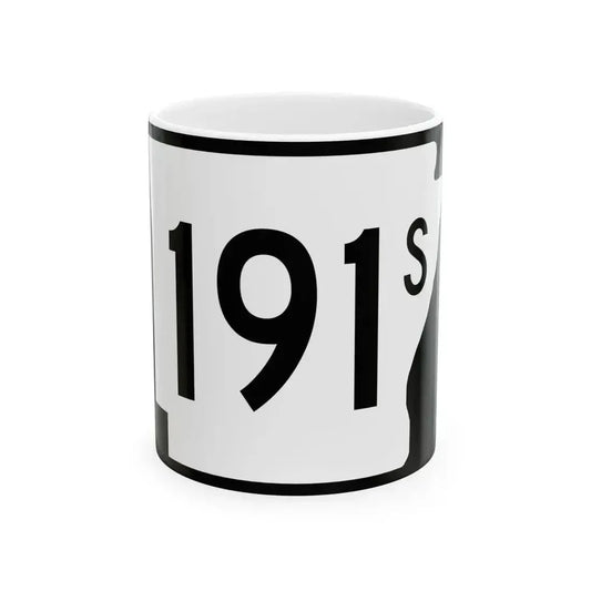 Arkansas 191S (Arkansas) (Road Sign) White Coffee Mug 11oz - Go Mug Yourself