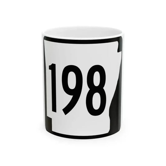 Arkansas 198 1970 (Arkansas) (Road Sign) White Coffee Mug 11oz - Go Mug Yourself
