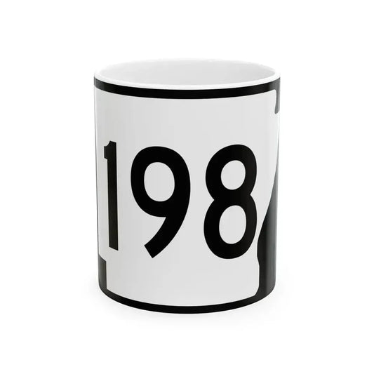 Arkansas 198 (Arkansas) (Road Sign) White Coffee Mug 11oz - Go Mug Yourself