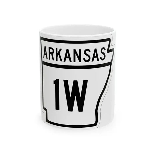 Arkansas 1W 1948 (Arkansas) (Road Sign) White Coffee Mug 11oz - Go Mug Yourself