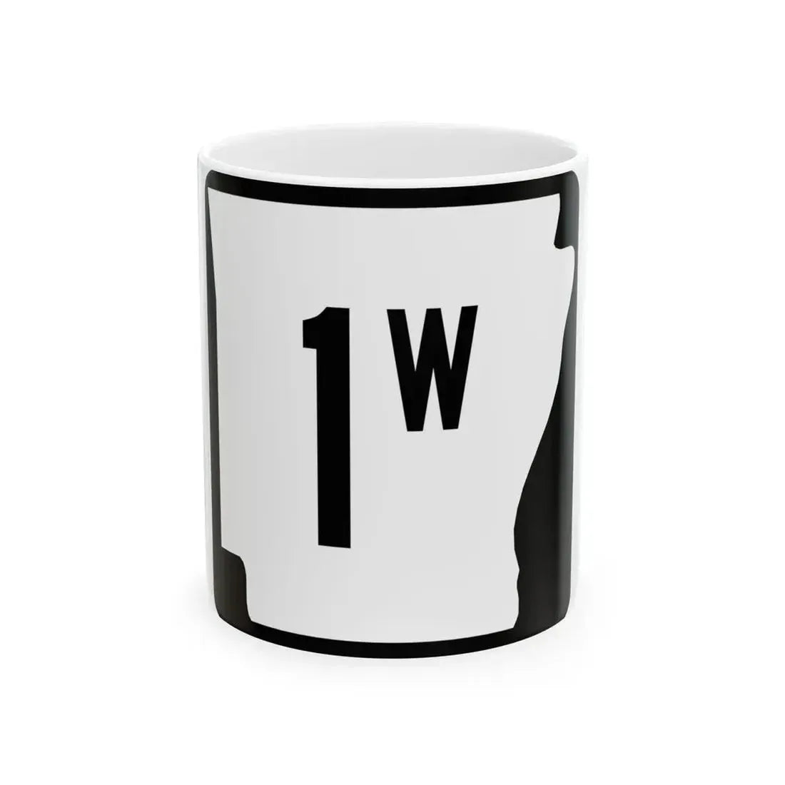 Arkansas 1W (Arkansas) (Road Sign) White Coffee Mug 11oz - Go Mug Yourself