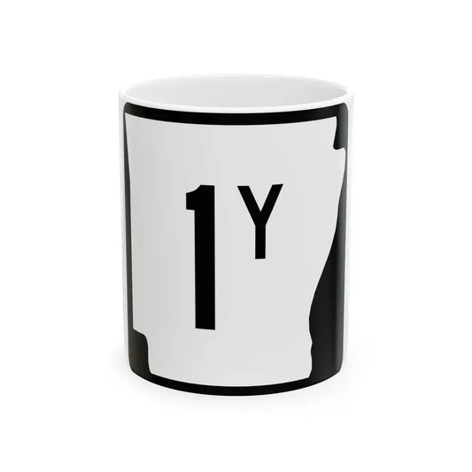 Arkansas 1Y (Arkansas) (Road Sign) White Coffee Mug 11oz - Go Mug Yourself