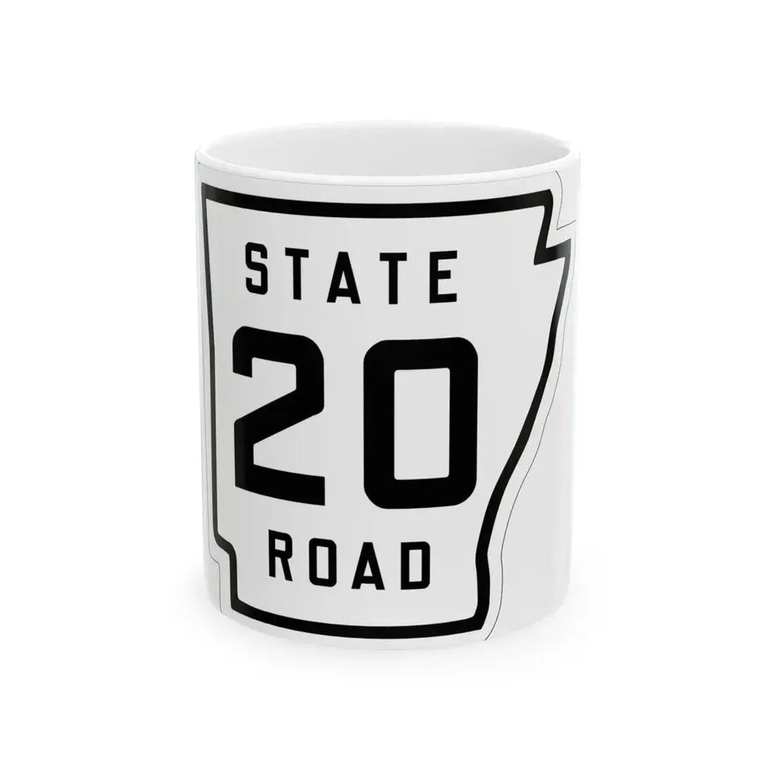 Arkansas 20 1926 (Arkansas) (Road Sign) White Coffee Mug 11oz - Go Mug Yourself
