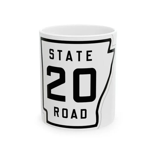 Arkansas 20 1926 (Arkansas) (Road Sign) White Coffee Mug 11oz - Go Mug Yourself