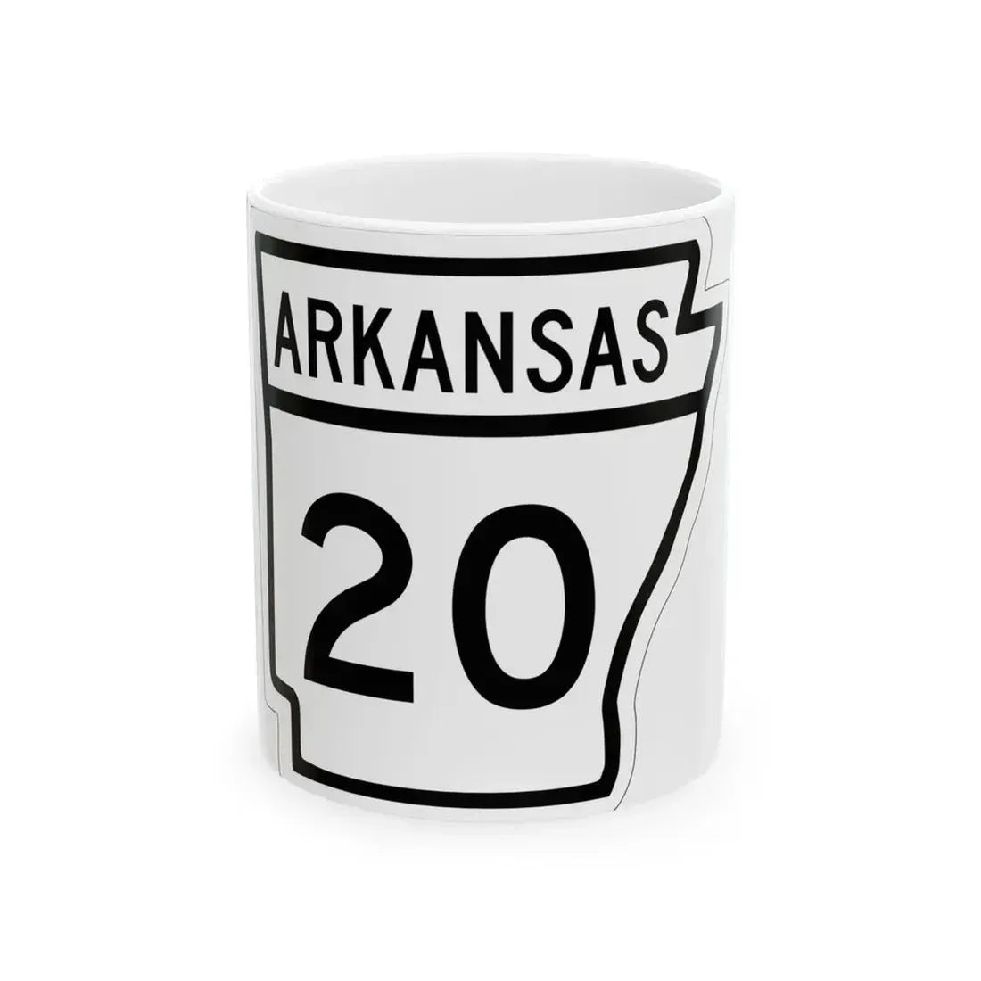 Arkansas 20 1948 (Arkansas) (Road Sign) White Coffee Mug 11oz - Go Mug Yourself