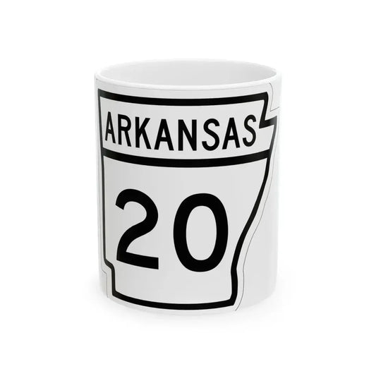 Arkansas 20 1948 (Arkansas) (Road Sign) White Coffee Mug 11oz - Go Mug Yourself