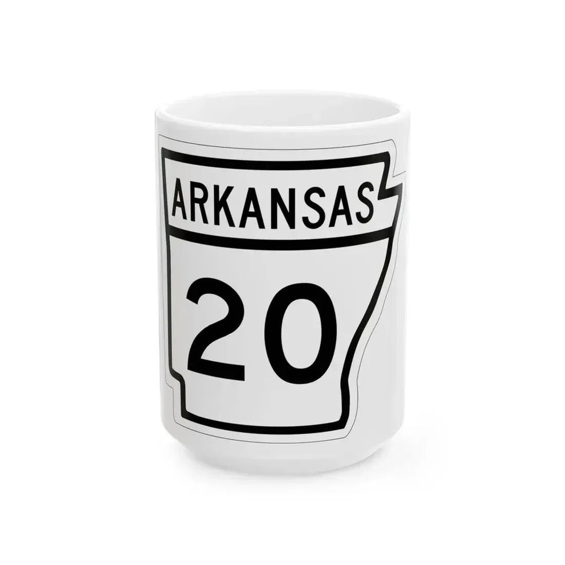 Arkansas 20 1948 (Arkansas) (Road Sign) White Coffee Mug 15oz - Go Mug Yourself