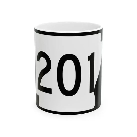 Arkansas 201 (Arkansas) (Road Sign) White Coffee Mug 11oz - Go Mug Yourself