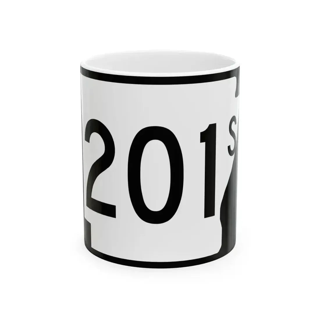 Arkansas 201S (Arkansas) (Road Sign) White Coffee Mug 11oz - Go Mug Yourself