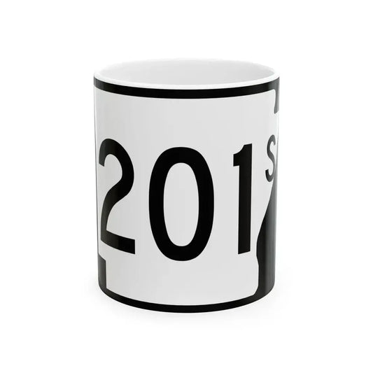 Arkansas 201S (Arkansas) (Road Sign) White Coffee Mug 11oz - Go Mug Yourself