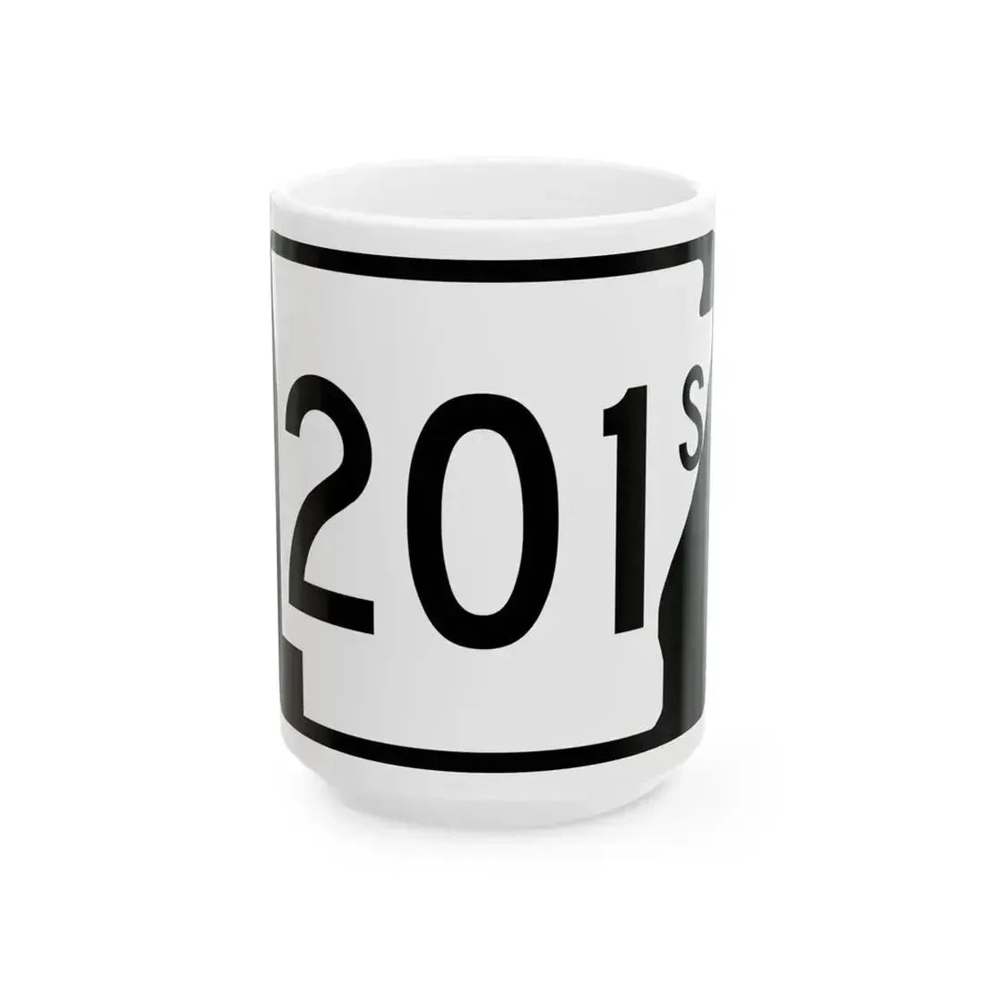 Arkansas 201S (Arkansas) (Road Sign) White Coffee Mug 15oz - Go Mug Yourself