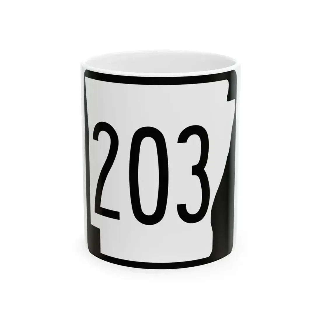 Arkansas 203 1970 (Arkansas) (Road Sign) White Coffee Mug 11oz - Go Mug Yourself